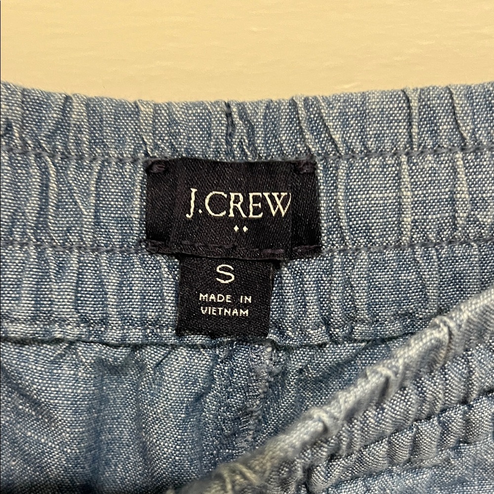 J. Crew Light Blue Chambray Drawstring Shorts - Picture 2 of 4